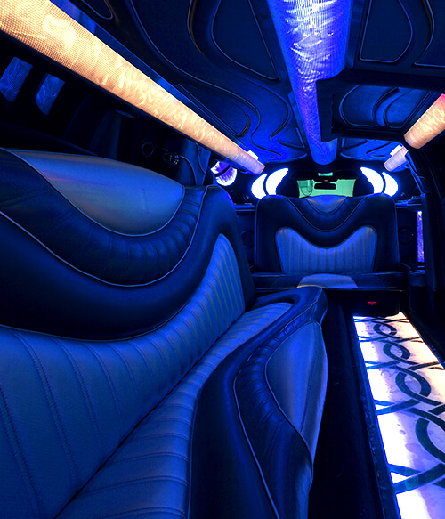 elegant seating in a limousine