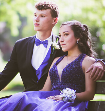 couple dressed for prom
